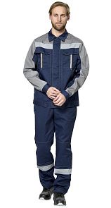 Костюм рабочий мужской летний "Оптима" синий-серый